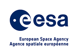 Blue and white logo for the esa